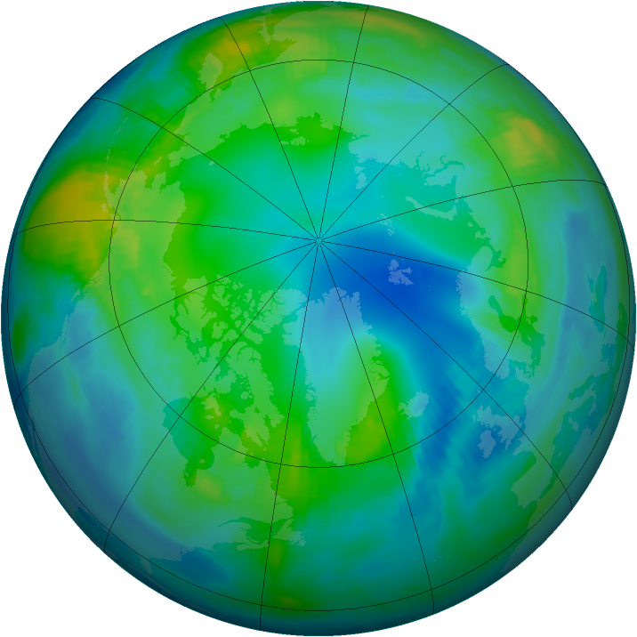 Arctic ozone map for 14 November 1999